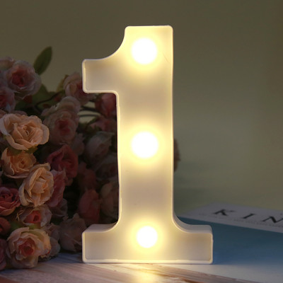 Dekoratiivsed tähed Tähestik täht LED tuled helendavad numbrilampide kaunistused aku öövalgus pidu beebi magamistoa kaunistamine