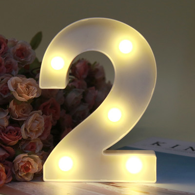 Dekoratiivsed tähed Tähestik täht LED tuled helendavad numbrilampide kaunistused aku öövalgus pidu beebi magamistoa kaunistamine