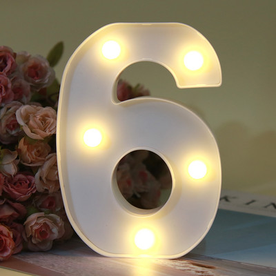 Dekoratiivsed tähed Tähestik täht LED tuled helendavad numbrilampide kaunistused aku öövalgus pidu beebi magamistoa kaunistamine