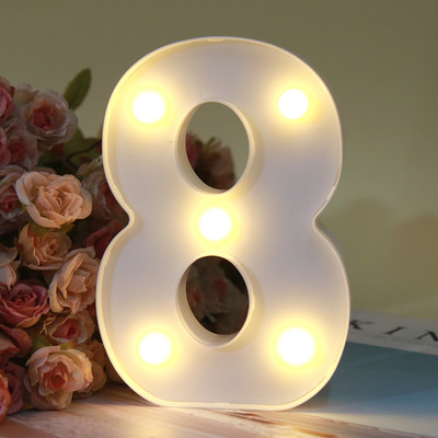 Dekoratiivsed tähed Tähestik täht LED tuled helendavad numbrilampide kaunistused aku öövalgus pidu beebi magamistoa kaunistamine