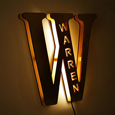 Asmeninis vardų abėcėlės papuošimas Medinis naktinis šviestuvas naktinė lempa LED sieninė lempa raidėmis tuščiaviduris pradinis ornamentas kūdikiams vaikams