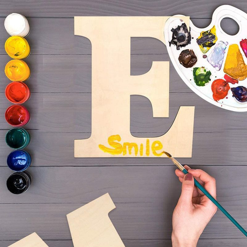 30CM PRADŽIA Anglų abėcėlė Mediena Didelės dekoratyvinės raidės namo hebrajų kalba Medinės raidės Svetainės Namo sienų apdaila