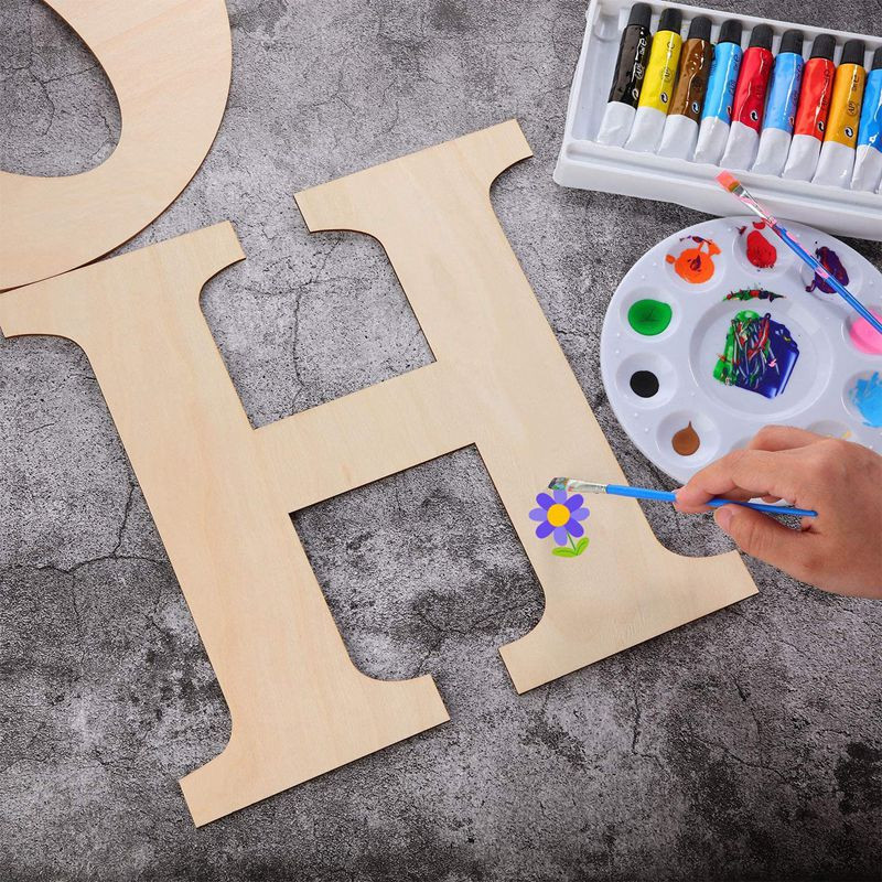 30CM PRADŽIA Anglų abėcėlė Mediena Didelės dekoratyvinės raidės namo hebrajų kalba Medinės raidės Svetainės Namo sienų apdaila