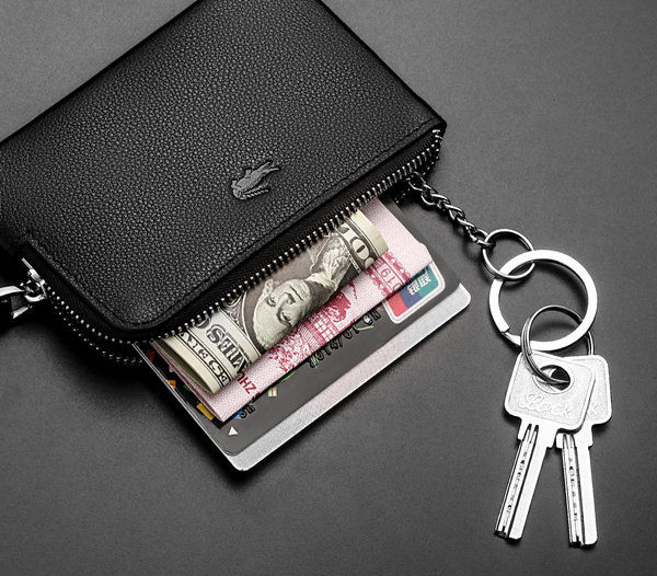 Portofel barbatesc din piele ecologica cu inchidere metalica