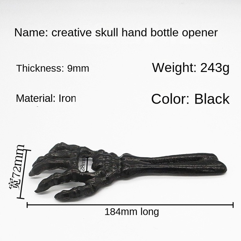Deschizător de sticle amuzant cu schelet din fontă, festivalul fantomei, cu degetul de schelet din metal, deschizător de bere, instrumente de decorare pentru bar de bucătărie de acasă