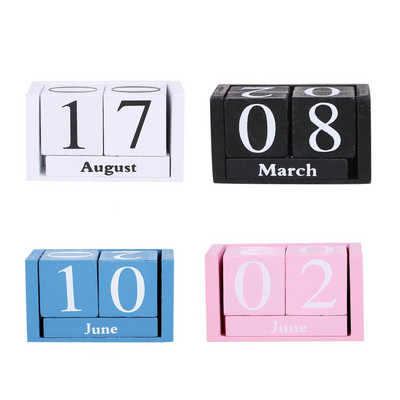 Senovinis darbastalio medinio kubo bloko kalendorius Namų biuras Svetainė Svetainė Miegamojo Stalo dekoras Fotografavimo reikmenys Namų dekoracijos