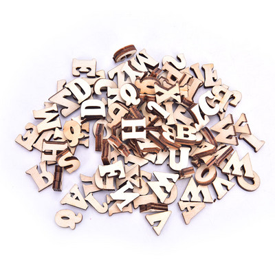 100 buc. Litere drăguțe Numere Alfabet din lemn Ornamentări Scrapbooking Artizanat Artizanat Artizanat Afișaj digital DIY