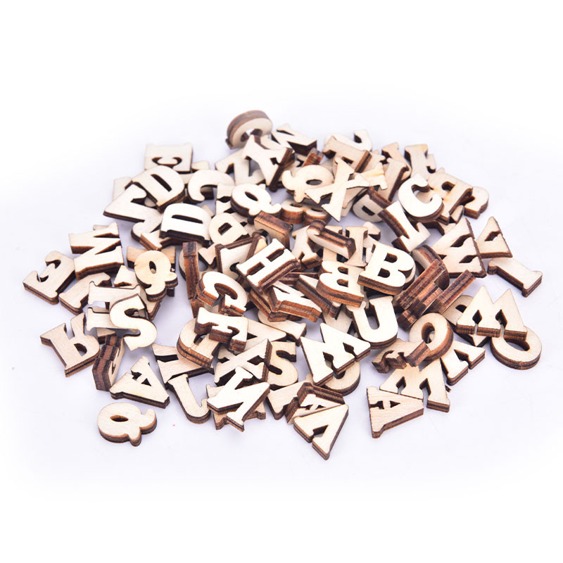 100 buc. Litere drăguțe Numere Alfabet din lemn Ornamentări Scrapbooking Artizanat Artizanat Artizanat Afișaj digital DIY