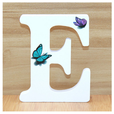 1buc 10cm 3D Fluture Litere din lemn Alfabet Decorativ Cuvânt Literă Nume Design Artă Meșteșuguri realizate manual Forma în picioare Nuntă DIY