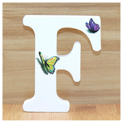 1buc 10cm 3D Fluture Litere din lemn Alfabet Decorativ Cuvânt Literă Nume Design Artă Meșteșuguri realizate manual Forma în picioare Nuntă DIY