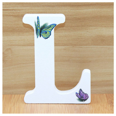 1buc 10cm 3D Fluture Litere din lemn Alfabet Decorativ Cuvânt Literă Nume Design Artă Meșteșuguri realizate manual Forma în picioare Nuntă DIY