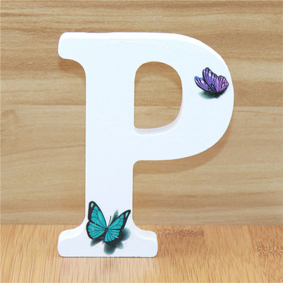 1buc 10cm 3D Fluture Litere din lemn Alfabet Decorativ Cuvânt Literă Nume Design Artă Meșteșuguri realizate manual Forma în picioare Nuntă DIY