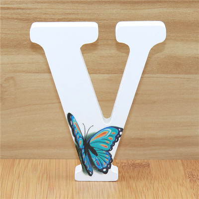 1buc 10cm 3D Fluture Litere din lemn Alfabet Decorativ Cuvânt Literă Nume Design Artă Meșteșuguri realizate manual Forma în picioare Nuntă DIY