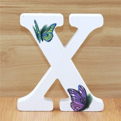 1buc 10cm 3D Fluture Litere din lemn Alfabet Decorativ Cuvânt Literă Nume Design Artă Meșteșuguri realizate manual Forma în picioare Nuntă DIY