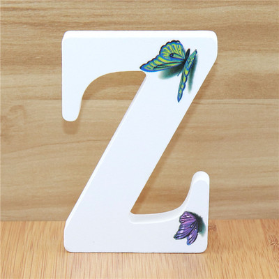 1buc 10cm 3D Fluture Litere din lemn Alfabet Decorativ Cuvânt Literă Nume Design Artă Meșteșuguri realizate manual Forma în picioare Nuntă DIY