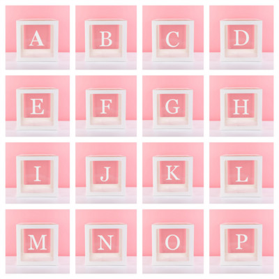 30cm Large Decorative Letters A-Z Box Baby Name Balloon Box Baby Shower Party Decoration 1st Birthday Party Letras Decorativas