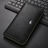 Portofel barbatesc piele cu compartiment pentru documente - culoare neagra