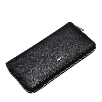 Portofel barbatesc piele cu compartiment pentru documente - culoare neagra