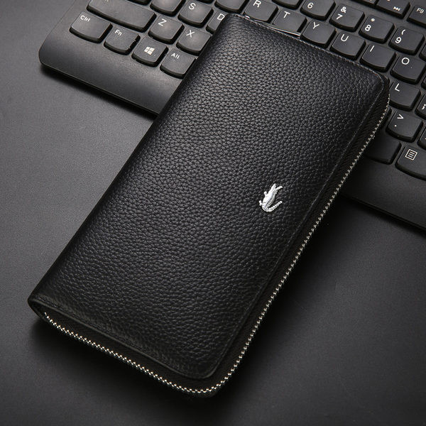 Portofel barbatesc piele cu compartiment pentru documente - culoare neagra