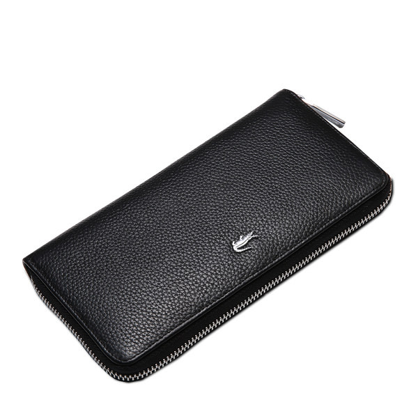 Portofel barbatesc piele cu compartiment pentru documente - culoare neagra