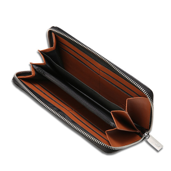 Portofel barbatesc piele cu compartiment pentru documente - culoare neagra