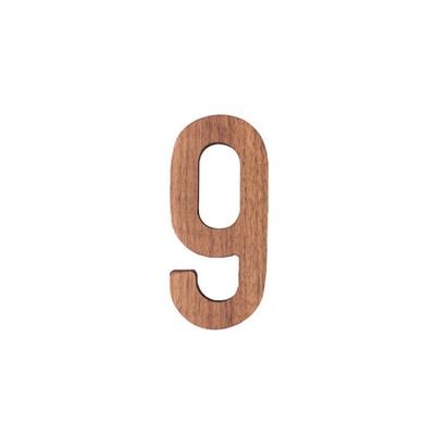Μαύρη καρυδιά Numbers Nordic Style House Number Ins Διακόσμηση τοίχου Δωματίου Ξύλινη διακόσμηση τοίχου
