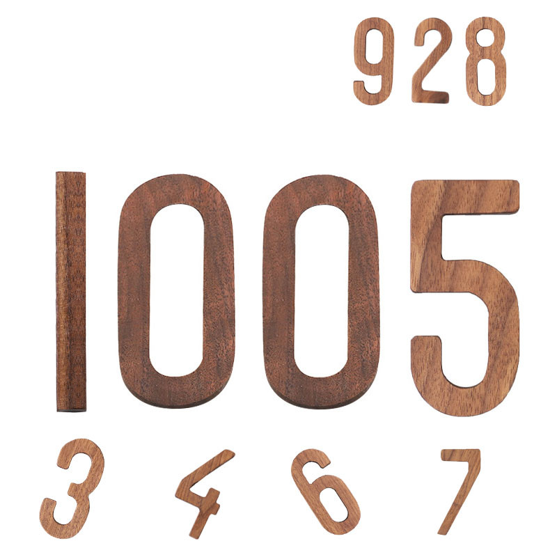 Μαύρη καρυδιά Numbers Nordic Style House Number Ins Διακόσμηση τοίχου Δωματίου Ξύλινη διακόσμηση τοίχου
