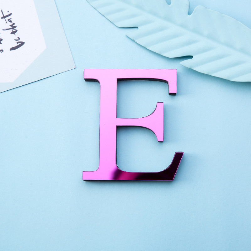 26 γράμματα DIY τρισδιάστατος καθρέφτης ακρυλικό αυτοκόλλητο τοίχου Διακοσμητικά ροζ Κόκκινο Αγγλικό αλφάβητο Χαλκομανίες διακόσμησης σπιτιού Τέχνη Τοιχογραφία Διακόσμηση πάρτι