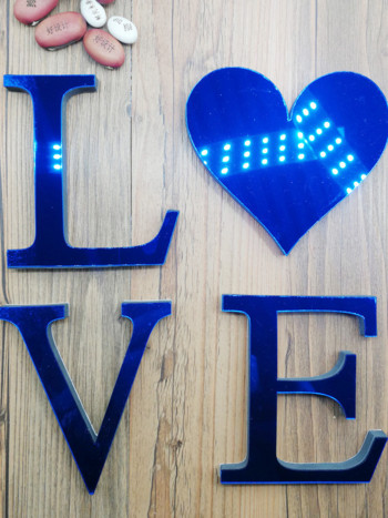 Направи си сам сини акрилни букви 26 английски свободностоящи азбучни светлини Булчинско сватбено парти Стая Декорации за домашен офис Занаяти