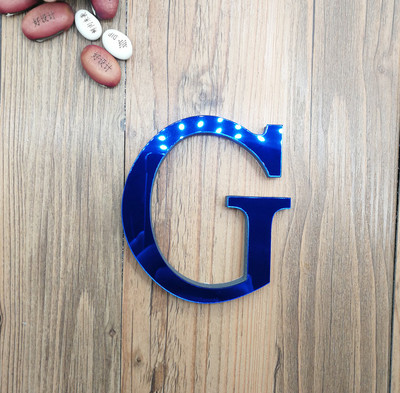 Litere acrilice albastre bricolaj 26 lumini alfabete de sine stătătoare în limba engleză.