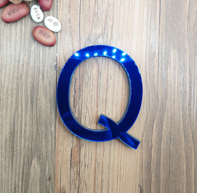 Litere acrilice albastre bricolaj 26 lumini alfabete de sine stătătoare în limba engleză.