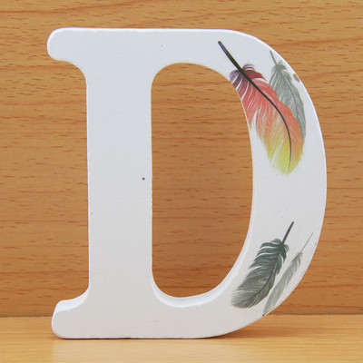 DIY 10cm Handmade Animal Shape Wedding Feather Wooden Letters Decoration Colorful Letters Word Letter Name Design Crafts
