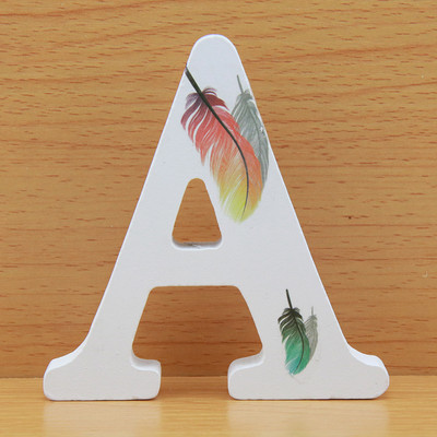 DIY 10 cm lucrat manual în formă de animal nuntă pene litere din lemn decorare litere colorate cuvînt litere nume design artizanat