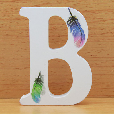 DIY 10 cm lucrat manual în formă de animal nuntă pene litere din lemn decorare litere colorate cuvînt litere nume design artizanat