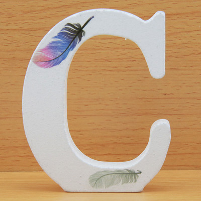 DIY 10 cm lucrat manual în formă de animal nuntă pene litere din lemn decorare litere colorate cuvînt litere nume design artizanat
