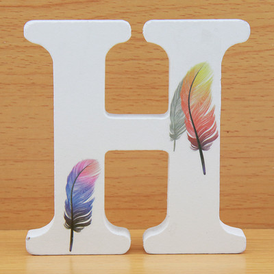 DIY 10 cm lucrat manual în formă de animal nuntă pene litere din lemn decorare litere colorate cuvînt litere nume design artizanat