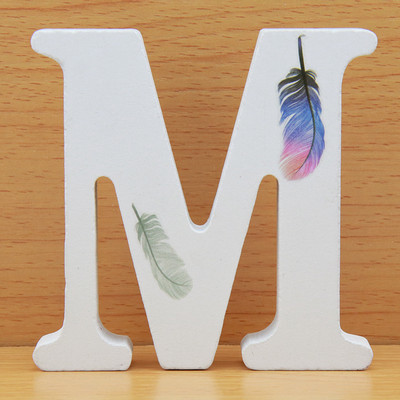 DIY 10 cm lucrat manual în formă de animal nuntă pene litere din lemn decorare litere colorate cuvînt litere nume design artizanat