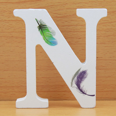 DIY 10 cm lucrat manual în formă de animal nuntă pene litere din lemn decorare litere colorate cuvînt litere nume design artizanat