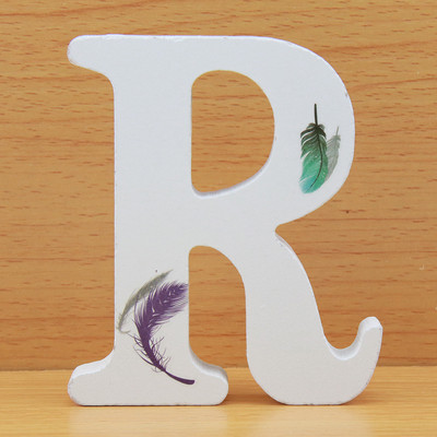 DIY 10 cm lucrat manual în formă de animal nuntă pene litere din lemn decorare litere colorate cuvînt litere nume design artizanat