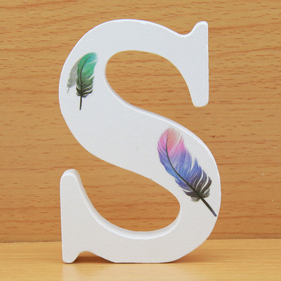 DIY 10 cm lucrat manual în formă de animal nuntă pene litere din lemn decorare litere colorate cuvînt litere nume design artizanat