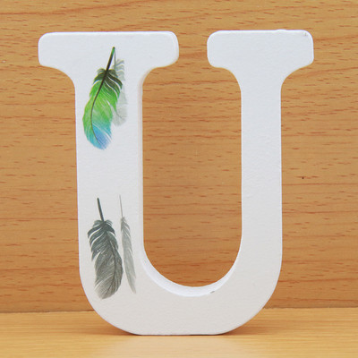 DIY 10 cm lucrat manual în formă de animal nuntă pene litere din lemn decorare litere colorate cuvînt litere nume design artizanat
