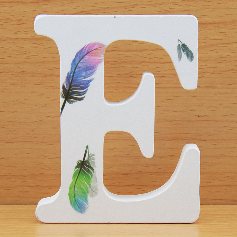 DIY 10 cm lucrat manual în formă de animal nuntă pene litere din lemn decorare litere colorate cuvînt litere nume design artizanat