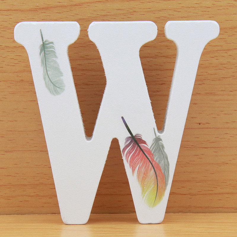 DIY 10 cm lucrat manual în formă de animal nuntă pene litere din lemn decorare litere colorate cuvînt litere nume design artizanat