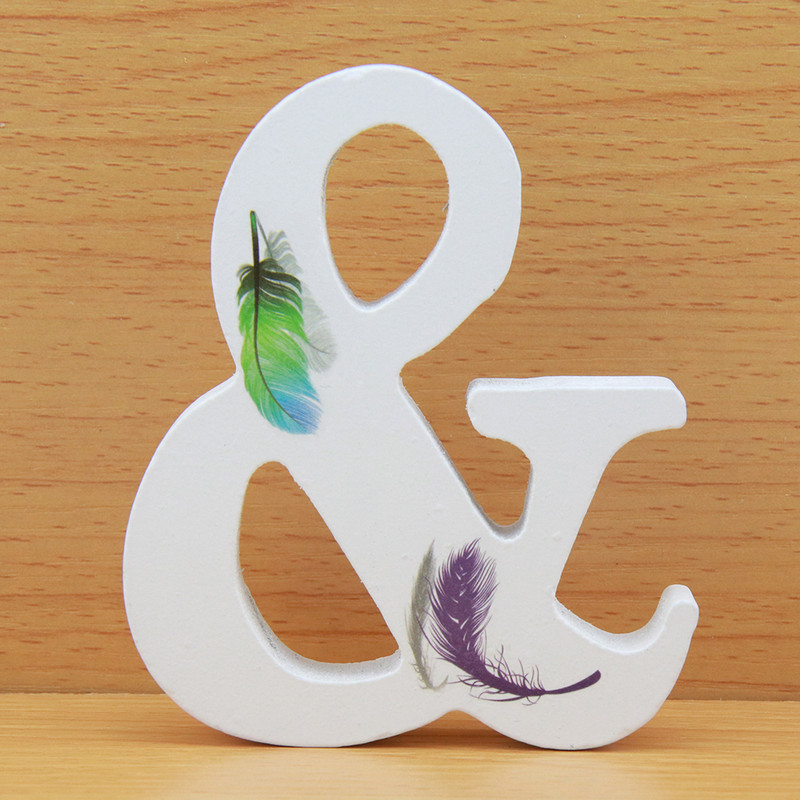 DIY 10 cm lucrat manual în formă de animal nuntă pene litere din lemn decorare litere colorate cuvînt litere nume design artizanat
