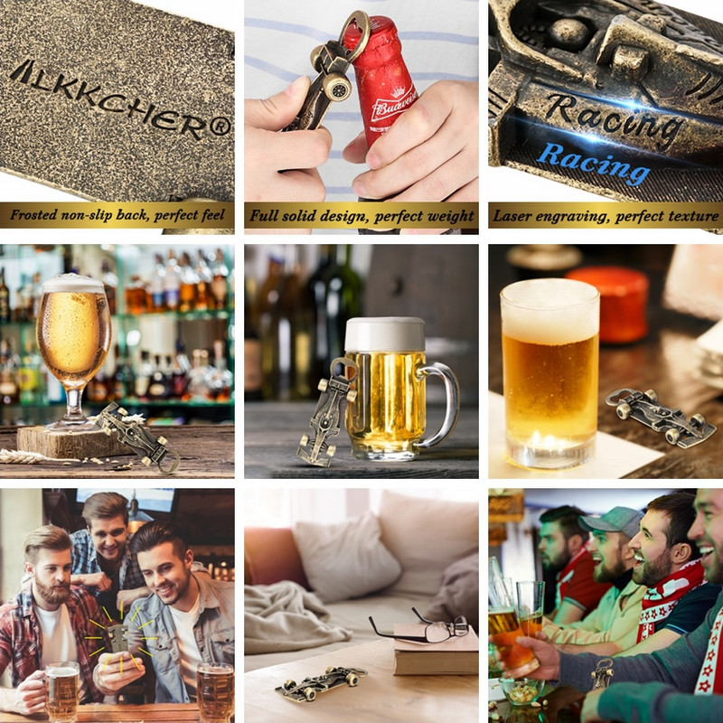 Deschizător de sticle de curse din bronz Cadou nou pentru el Accesorii de bucătărie Deschidetoare de vin cu sac Bar Deschizător de bere Gadget pentru bărbați Cadouri