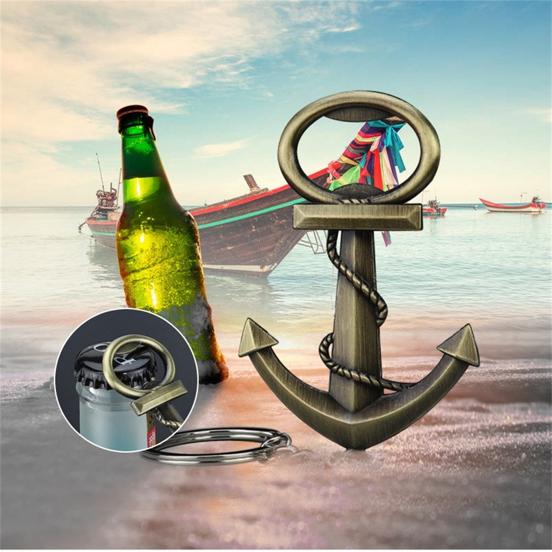 Loominguline pudeliavaja vidin Köögitööriistad Baar Peotarbed Meeste võtmehoidja ripats Retro Ankur Õlu Korgitser