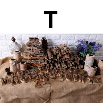 1 tk Retro naturaalne koor Puidust tähed Vintage numbrid Tähestik tahvel Silt Kodukaunistus Pildistamise rekvisiidid Peokontor DIY käsitöö