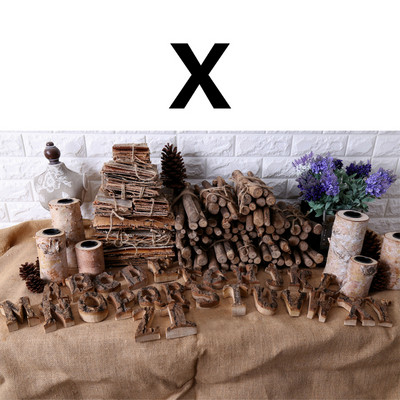 1 tk Retro naturaalne koor Puidust tähed Vintage numbrid Tähestik tahvel Silt Kodukaunistus Pildistamise rekvisiidid Peokontor DIY käsitöö