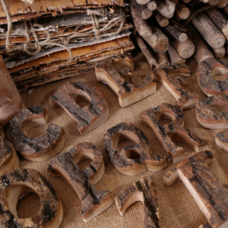 1 tk Retro naturaalne koor Puidust tähed Vintage numbrid Tähestik tahvel Silt Kodukaunistus Pildistamise rekvisiidid Peokontor DIY käsitöö