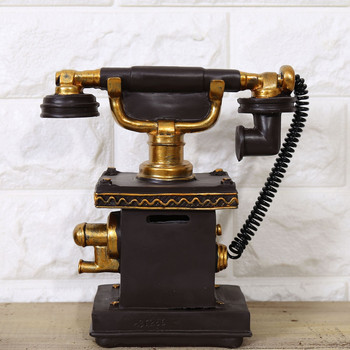 Винтидж телефонна касичка от смола Касичка Аксесоари за декорация на дома Ретро подарък Модел на стар телефон Шкаф Орнаменти Занаят